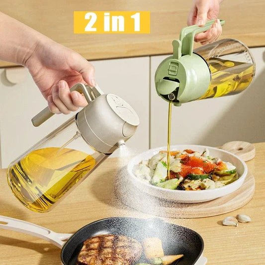 2-in-1 Oil Sprayer Bottle – Refillable Kitchen Oil Dispenser for Cooking, BBQ & Salad